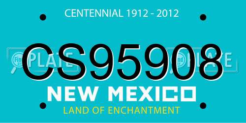 CS95908 New Mexico License Plate