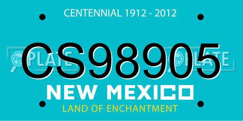 CS98905 New Mexico License Plate