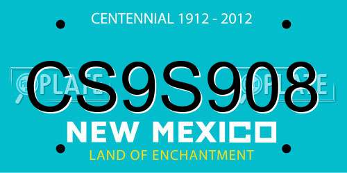 CS9S908 New Mexico License Plate