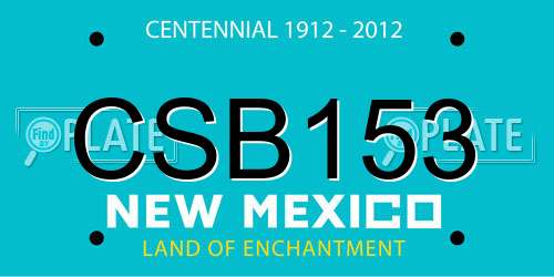 CSB153 New Mexico License Plate
