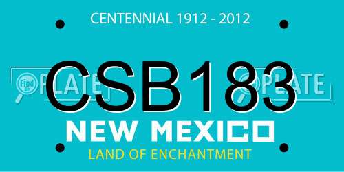 CSB183 New Mexico License Plate