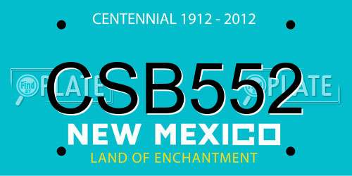 CSB552 New Mexico License Plate