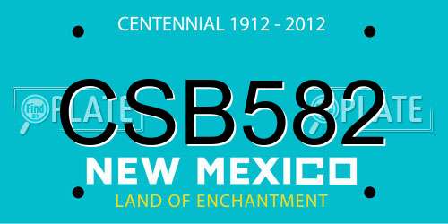 CSB582 New Mexico License Plate