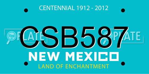 CSB587 New Mexico License Plate