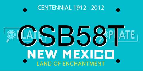 CSB58T New Mexico License Plate