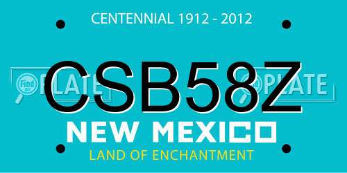CSB58Z New Mexico License Plate