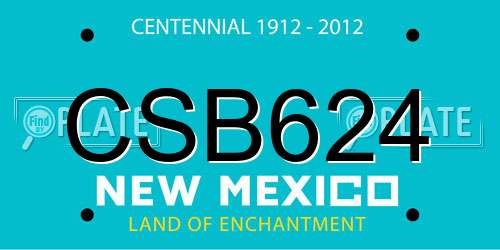 CSB624 New Mexico License Plate