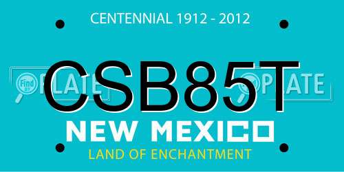 CSB85T New Mexico License Plate