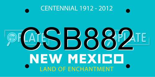 CSB882 New Mexico License Plate