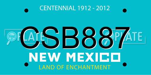CSB887 New Mexico License Plate