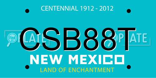 CSB88T New Mexico License Plate