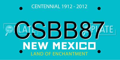 CSBB87 New Mexico License Plate