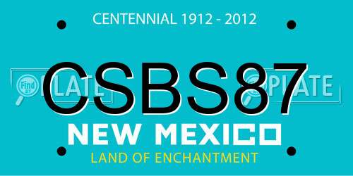 CSBS87 New Mexico License Plate