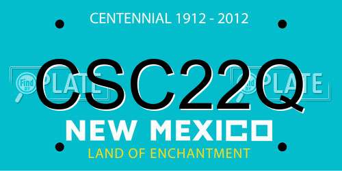 CSC22Q New Mexico License Plate