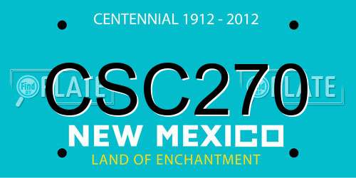 CSC270 New Mexico License Plate