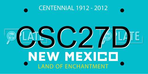 CSC27D New Mexico License Plate
