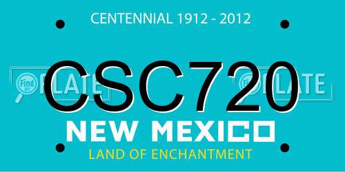 CSC720 New Mexico License Plate