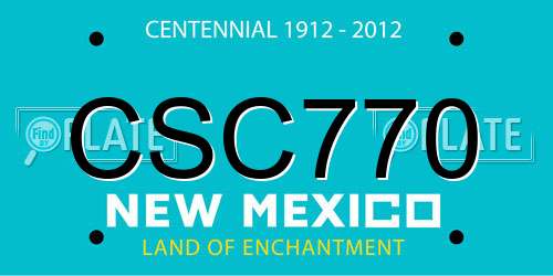 CSC770 New Mexico License Plate