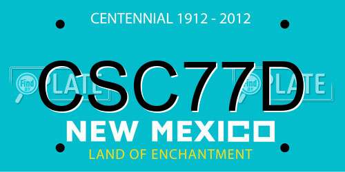 CSC77D New Mexico License Plate