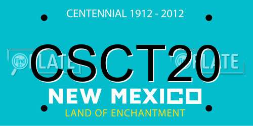 CSCT20 New Mexico License Plate