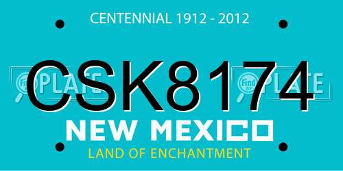 CSK8174 New Mexico License Plate