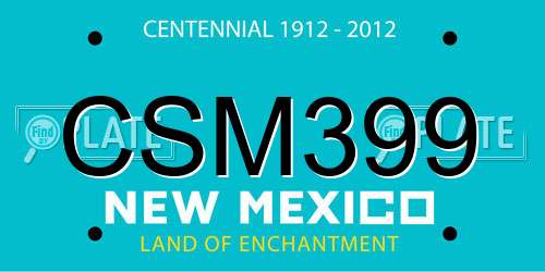 CSM399 New Mexico License Plate