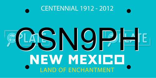 CSN9PH New Mexico License Plate