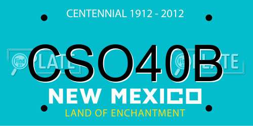 CSO40B New Mexico License Plate
