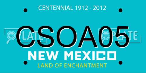 CSOA05 New Mexico License Plate