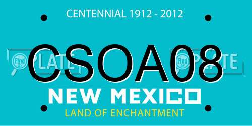 CSOA08 New Mexico License Plate
