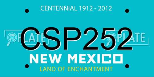 CSP252 New Mexico License Plate