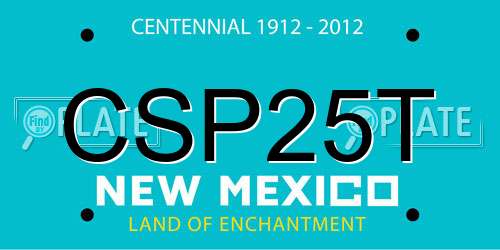 CSP25T New Mexico License Plate