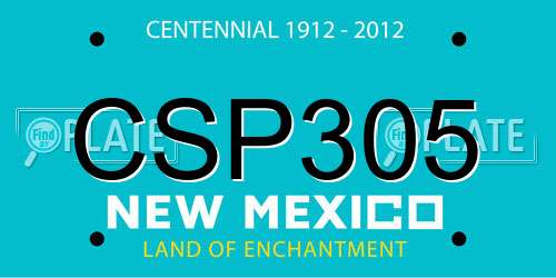 CSP305 New Mexico License Plate