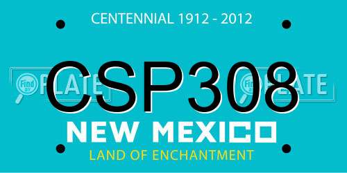 CSP308 New Mexico License Plate
