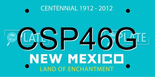 CSP46G New Mexico License Plate