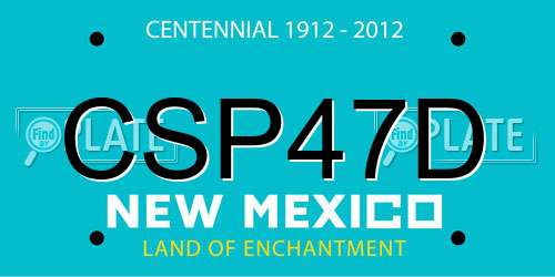 CSP47D New Mexico License Plate