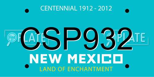 CSP932 New Mexico License Plate