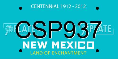 CSP937 New Mexico License Plate