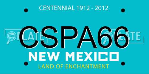 CSPA66 New Mexico License Plate