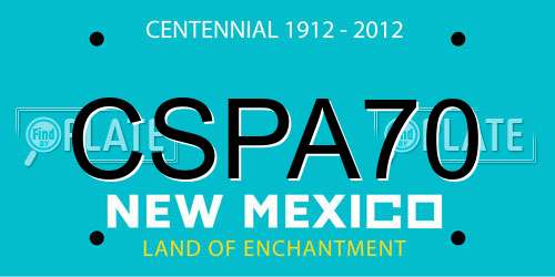 CSPA70 New Mexico License Plate