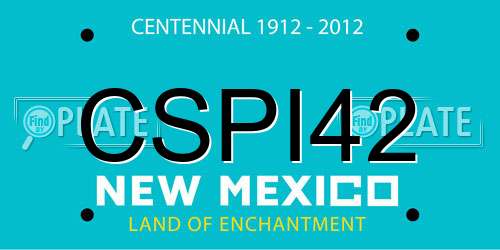 CSPI42 New Mexico License Plate