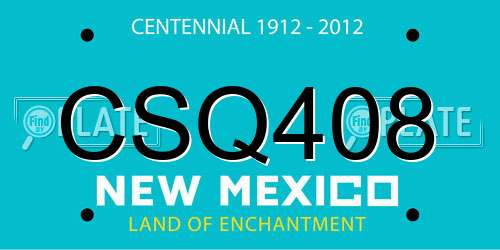 CSQ408 New Mexico License Plate