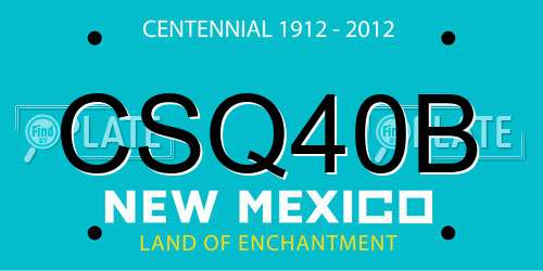 CSQ40B New Mexico License Plate