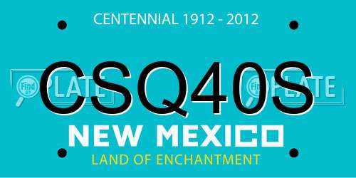 CSQ40S New Mexico License Plate