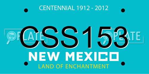 CSS153 New Mexico License Plate