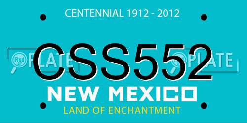 CSS552 New Mexico License Plate
