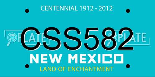 CSS582 New Mexico License Plate
