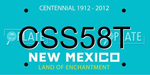 CSS58T New Mexico License Plate