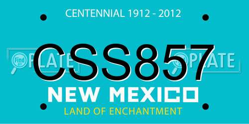 CSS857 New Mexico License Plate