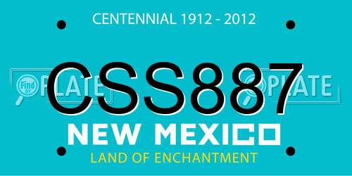 CSS887 New Mexico License Plate